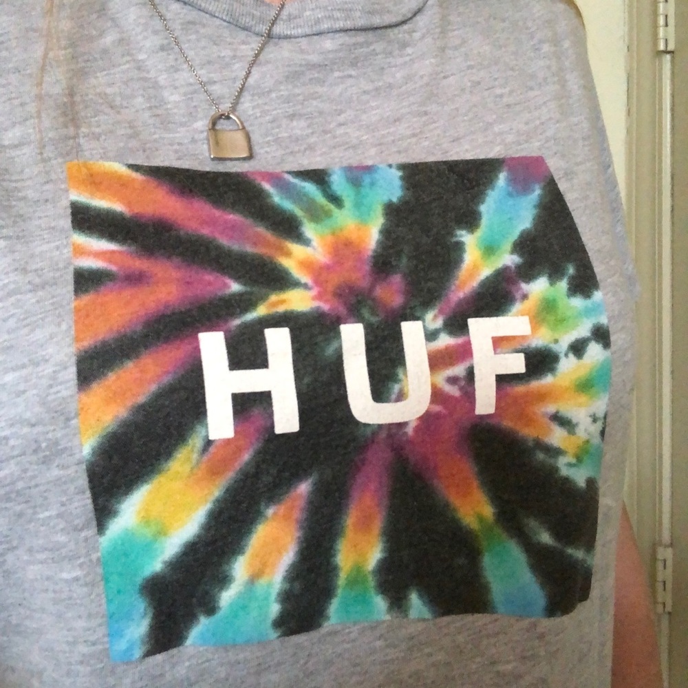 HUF Tie Die square Grey t-shirt